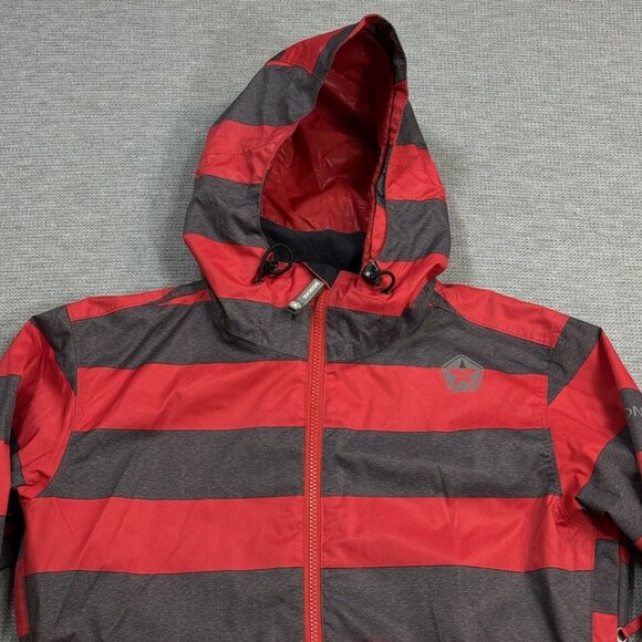 Sessions Terrain Womens Red Gray Stripe Jane Heather Snowboard Coat Recco Size S - Picture 16 of 16